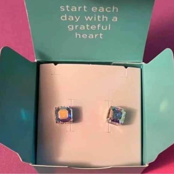 Silver Imperial Stud Earrings with Swarovski Crystals - Picture 1 of 2